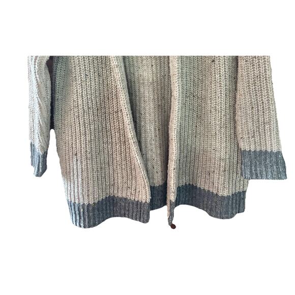 Gap Designed & Crafted Women's Open Cardigan Oatmeal Pockets Grandmacore Chunky - Picture 3 of 6